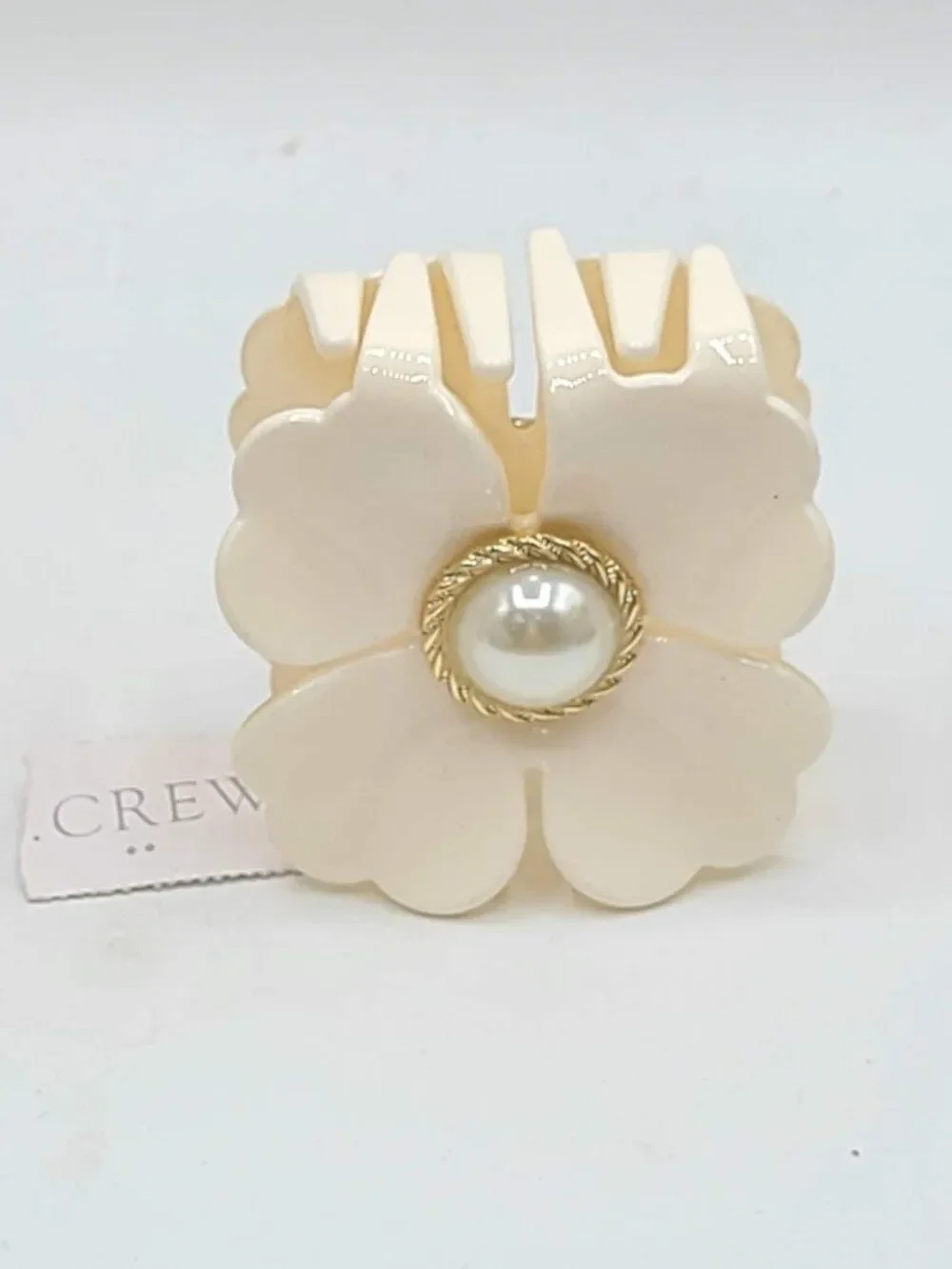 J Crew Factory White Flower Hair Claw Clip NWT